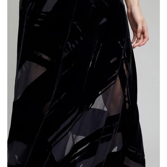 ANTHROPOLOGIE X Seen Worn Keep Selina Velvet Maxi Black Dress SZ 10 - Picture 4 of 8